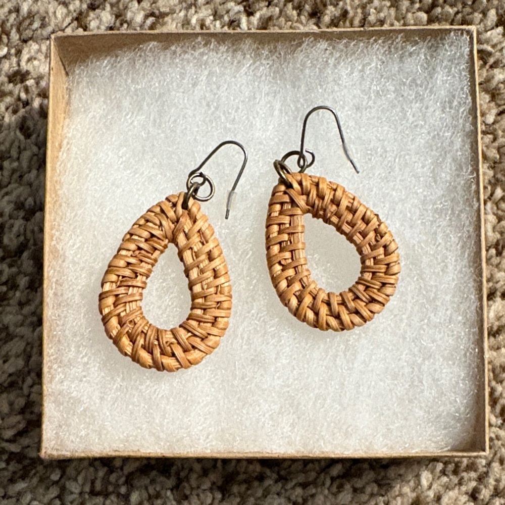 Brand new Crowned Free rattan earrings